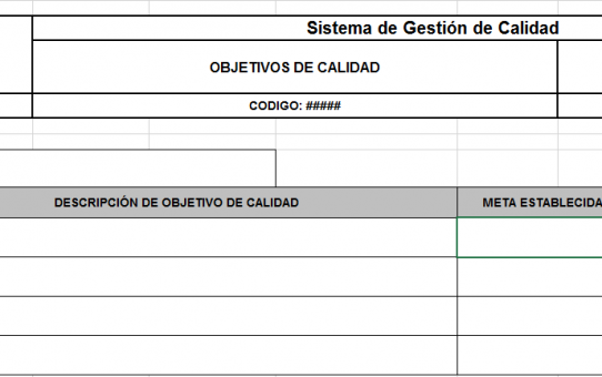 Objetivos de Calidad, Formato para descarga.