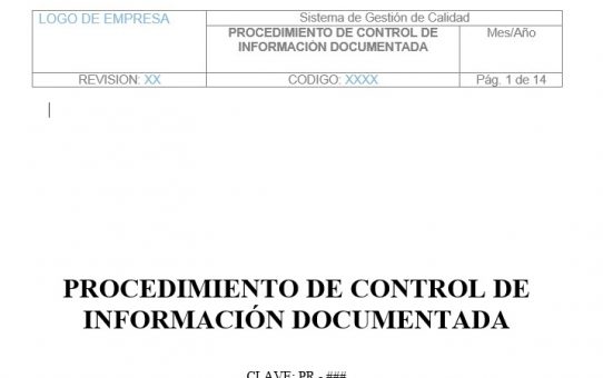 Procedimiento de Control de Información Documentada