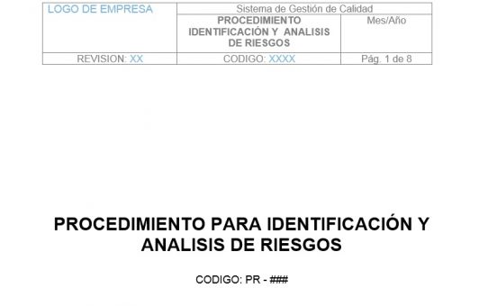 Procedimiento de Identificación y Análisis de Riesgos.